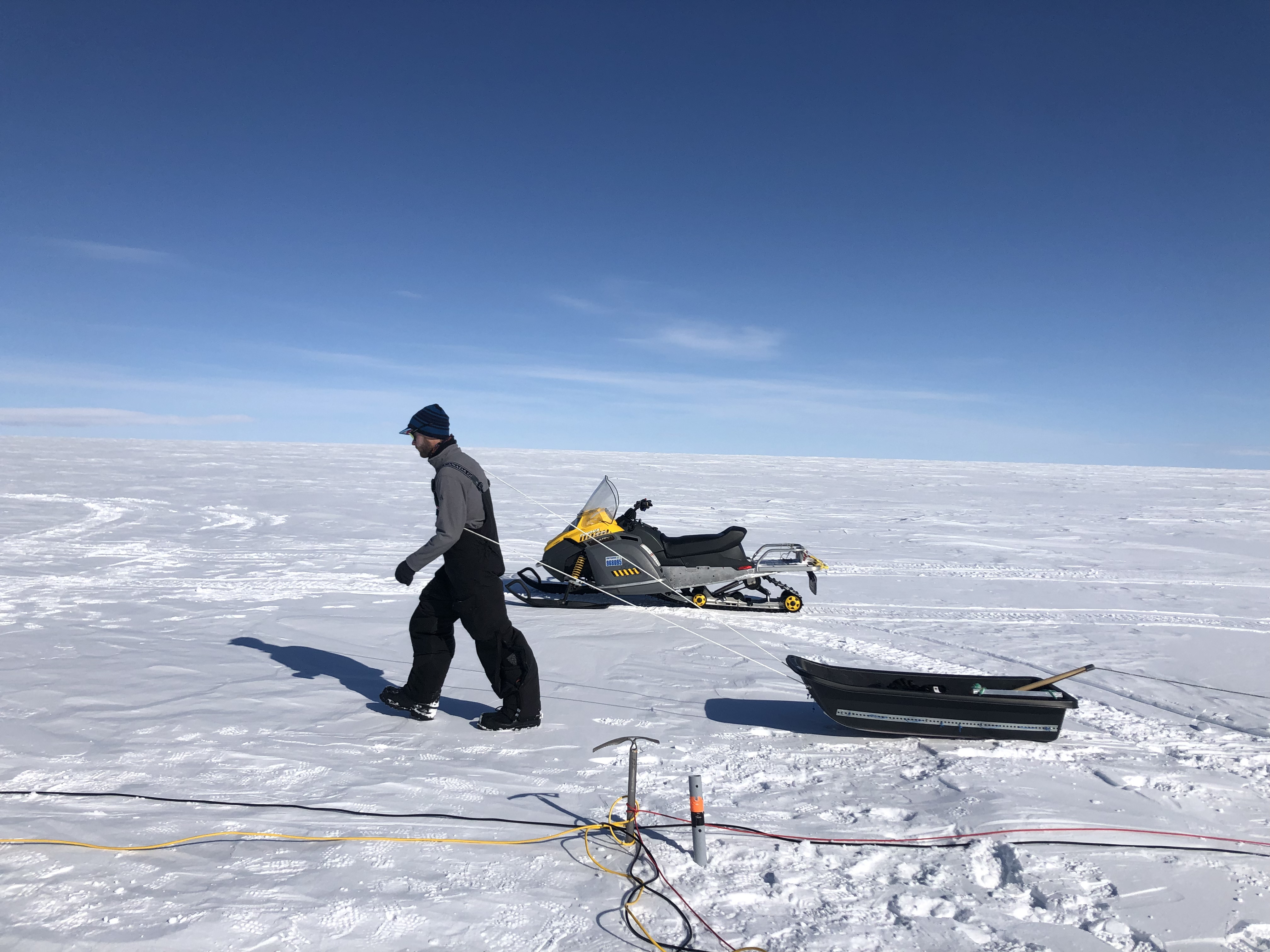 Pulling a sled on Devon Ice Cap